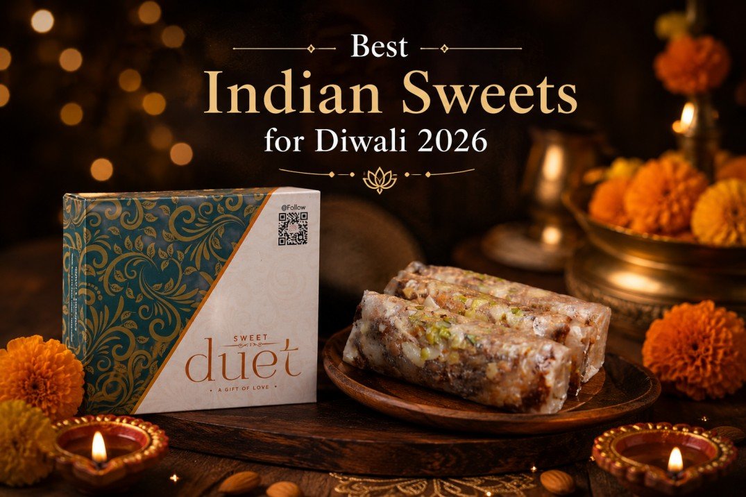 Discover the best Indian sweets for Diwali 2026 gifting. Why GI-tagged Atreyapuram Putharekulu stands out over Kaju Katli and dry fruit boxes. Corporate and personal gifting guide from Sweet Duet Hyderabad.