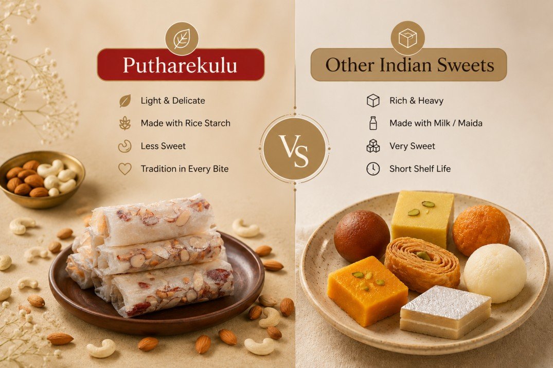 Putharekulu vs Indian Sweets